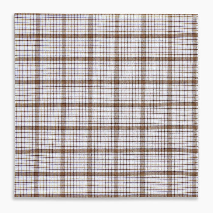 Hand Rolled Brown Overlay Check Handkerchief Image 3