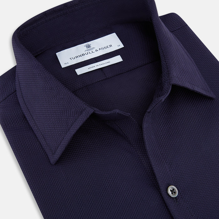Navy Textured Windsor Shirt Image 1