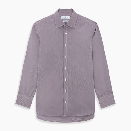 Burgundy Micro Check Mayfair Shirt Image 6