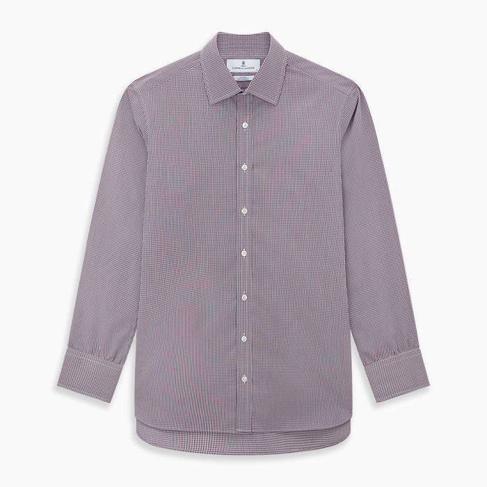 Burgundy Micro Check Mayfair Shirt Image 6