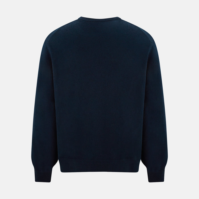 Navy Cashmere Round Neck Jumper Image 2