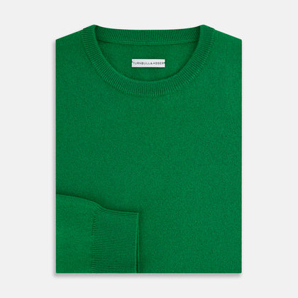 Grass Green Cashmere Round Neck Jumper Image 3