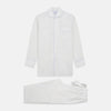 View 1 of product The Yellow Multi Stripe Cotton Quin Pyjama Set by Turnbull & Asser features a striped button-up top with chest pocket and drawstring pants—luxury sleepwear crafted from soft cotton, displayed on a white background.