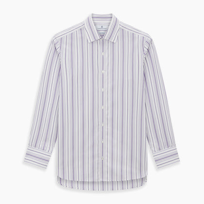 Purple Multi Stripe Mayfair Shirt Image 6