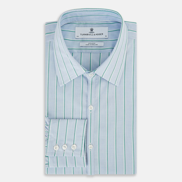 Blue and Green Multi-Stripe Westminster Shirt Image 4