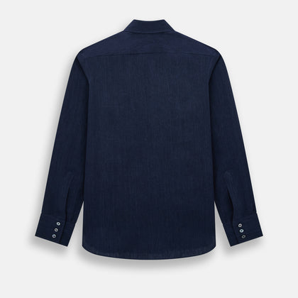 Navy Linen Westminster Shirt Image 2