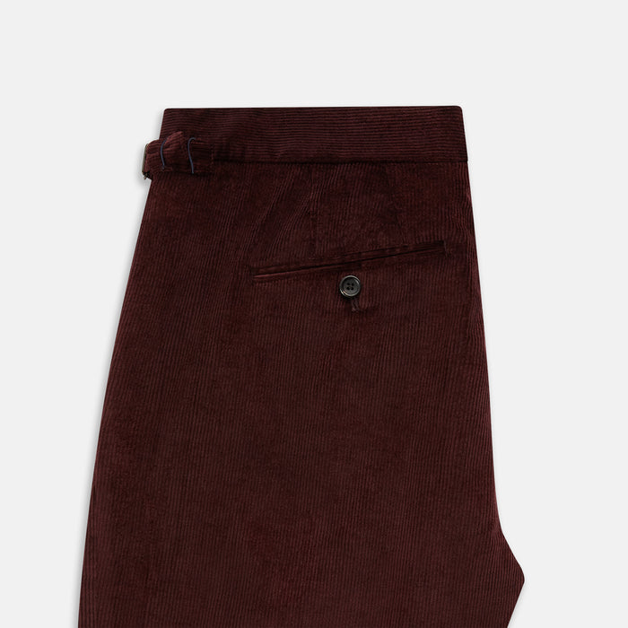 Burgundy Corduroy Henry Trousers Image 4