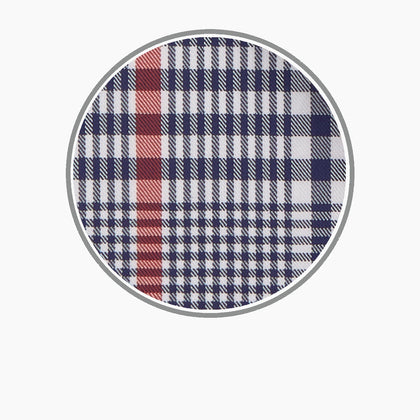 Navy and Red Prince of Wales Wide Check Cotton Fabric Image 2