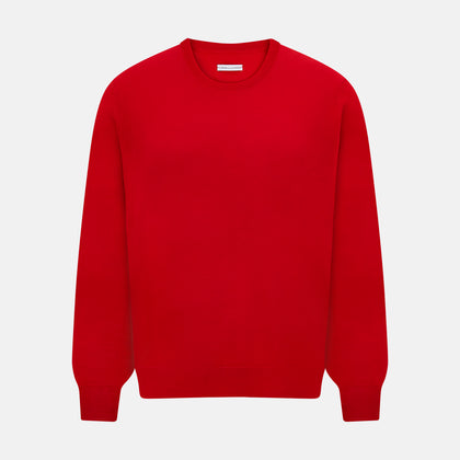 Red Merino Round Neck Jumper