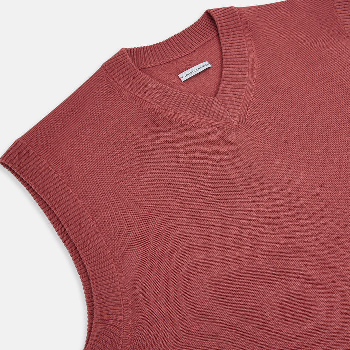 Antique Pink Fine Merino V-Neck Vest Image 1