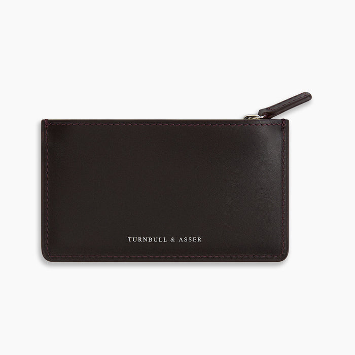 Burgundy Leather Zip Wallet Image 3