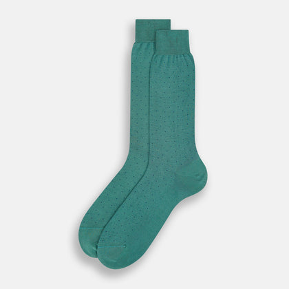 Forest Green/Navy Dot Mid-Length Socks Image 1