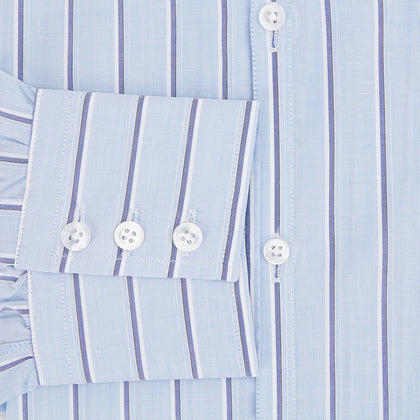 Blue and Navy Multi-Stripe Westminster Shirt Image 3