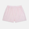 View 1 of product Plain Blush Godfrey Boxer Shorts by Turnbull & Asser, crafted from soft Italian cotton with an elastic waistband, knee-length, shown flat on a white background.