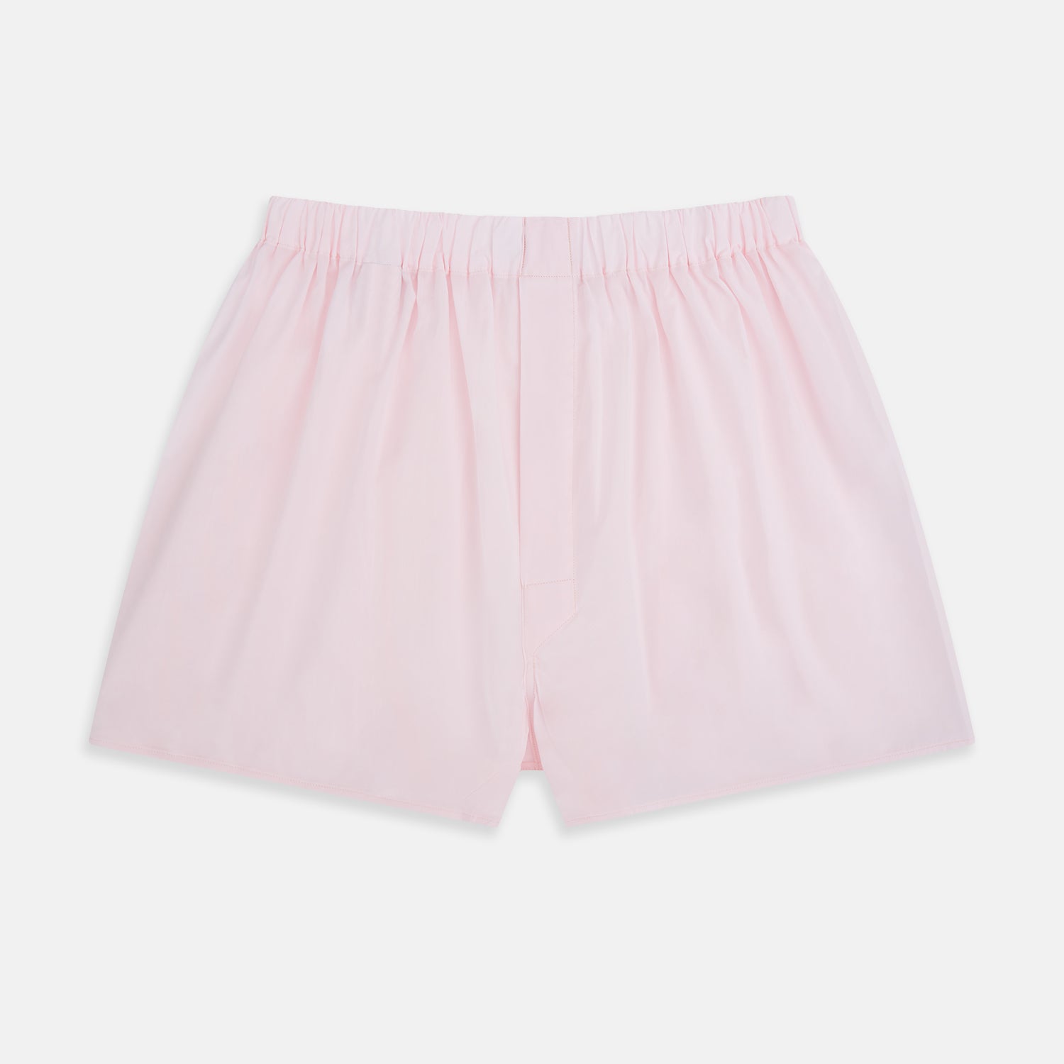 View 1 of product Plain Blush Godfrey Boxer Shorts by Turnbull & Asser, crafted from soft Italian cotton with an elastic waistband, knee-length, shown flat on a white background.