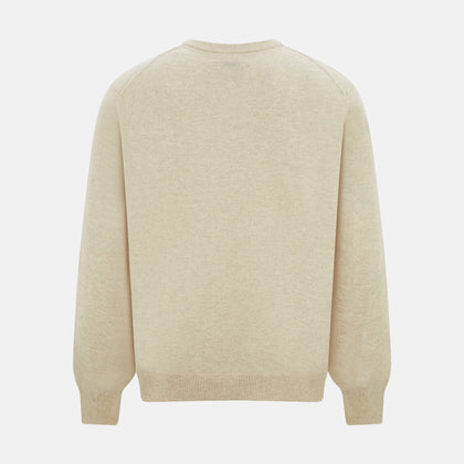 Cream Cashmere Round Neck Jumper Image 2