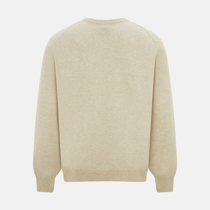 Cream Cashmere Round Neck Jumper Image 2