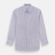 The Turnbull & Asser Purple Double Graph Check Mayfair Shirt is a long-sleeved, button-up dress shirt with a T&A collar and small blue and white check pattern, shown against a white background.