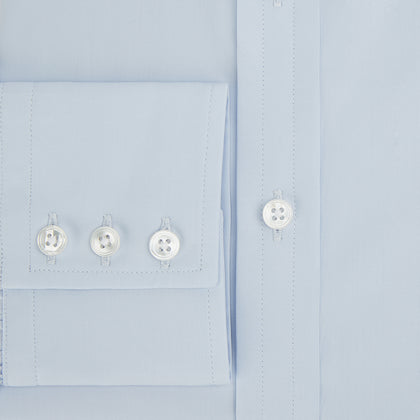Pale Blue Cotton Regular Fit Mayfair Shirt Image 3