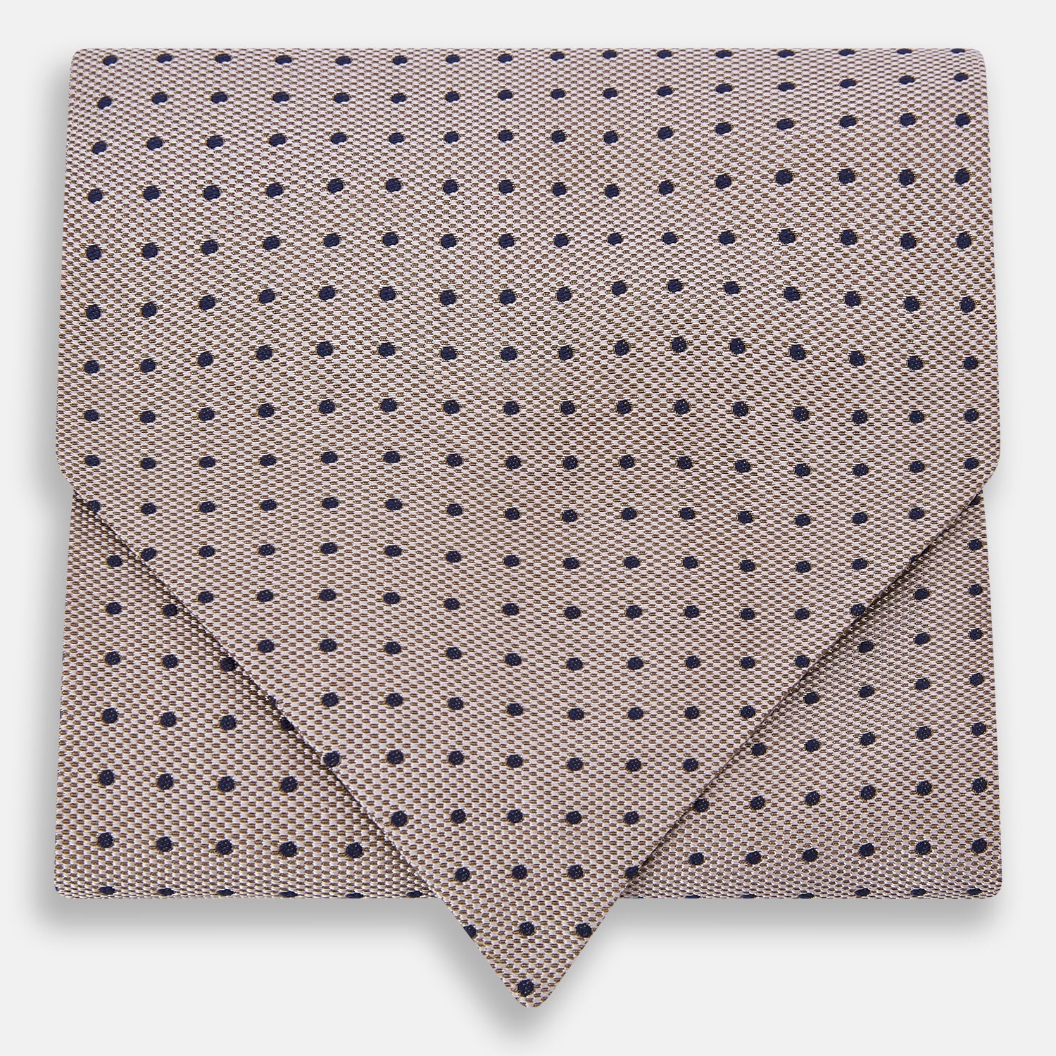 View 1 of product The Turnbull & Asser Navy and Lilac Micro Dot Silk Cravat features a refined pattern, making it perfect for pairing with pocket squares or to elevate any dress code with its sophisticated handmade style.