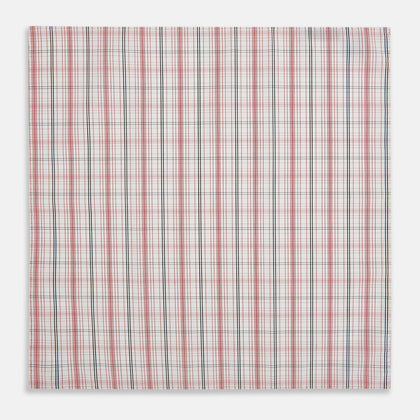 Red Multi Check Hand-Rolled Handkerchief Image 2