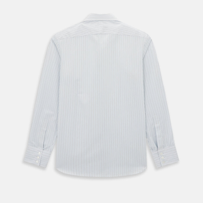 Pale Blue and Navy Pinstripe Westminster Shirt Image 2