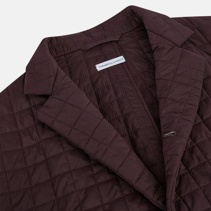 Fulham Burgundy Single-Breasted Quilted Blazer Image 1