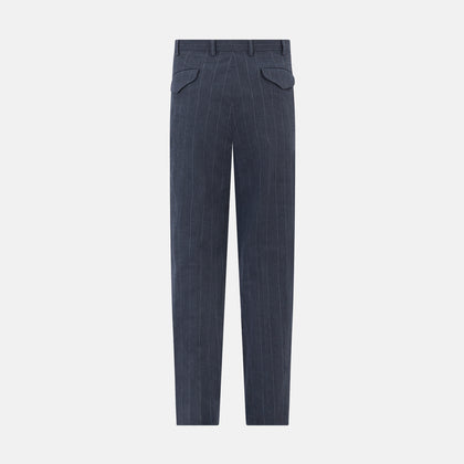 Navy Striped Edmund trousers Image 3