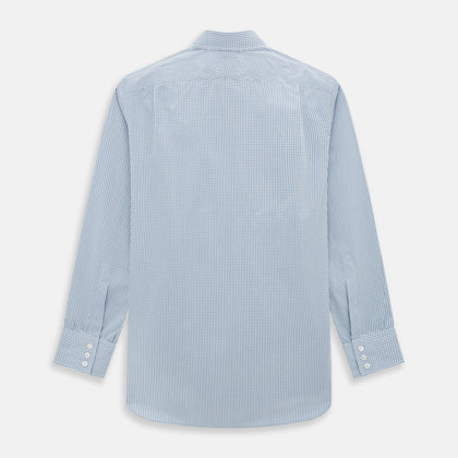Blue Micro Shadow Check Mayfair Shirt Image 2