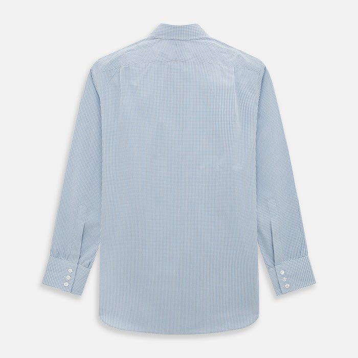 Blue Micro Shadow Check Mayfair Shirt Image 2