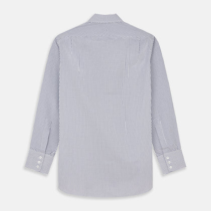 Navy Check Cotton Regular Fit Mayfair Shirt Image 4