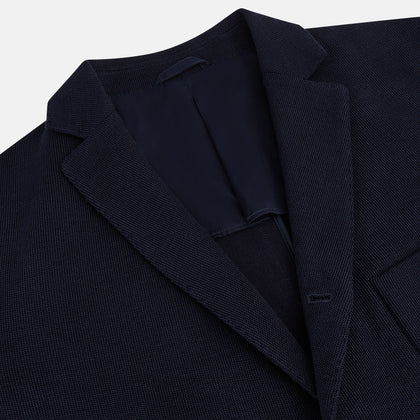 Navy Knitted Oxford Blazer Image 1