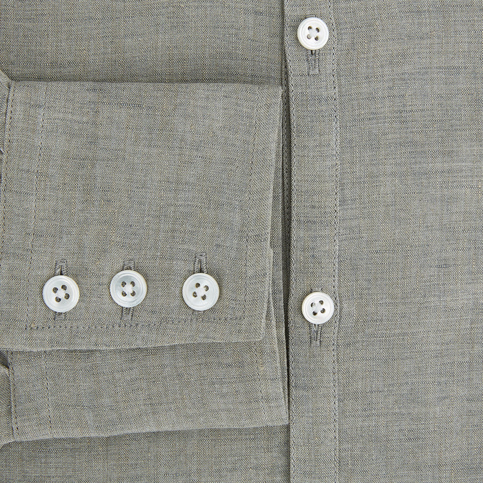 Flint Grey Linen Westminster Shirt Image 3