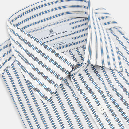Blue Multi Wide Track Stripe Mayfair Shirt Image 1