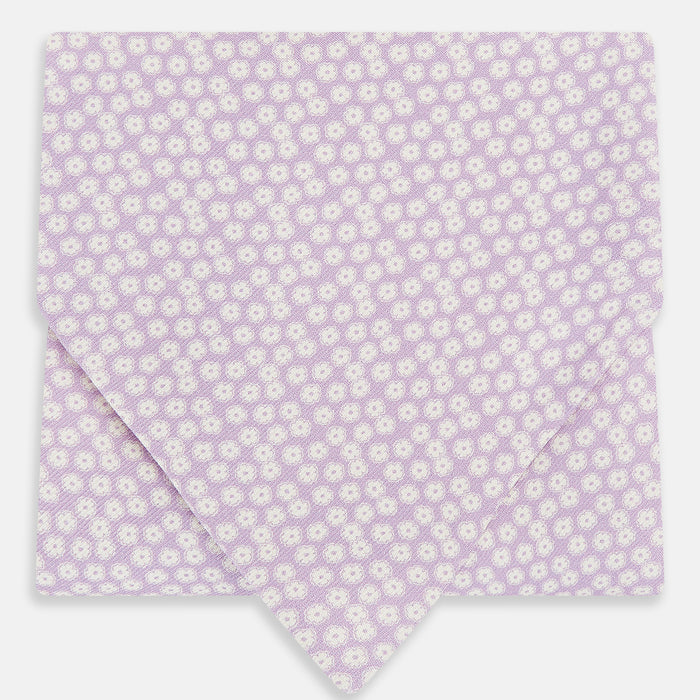 Lilac Flower Patterned Silk Cravat