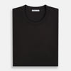 View 5 of product The Turnbull & Asser Dark Chocolate Short-Sleeve T-shirt, shown flat on a white background, features a crew neckline and relaxed fit—offering versatile style and premium comfort for any wardrobe.