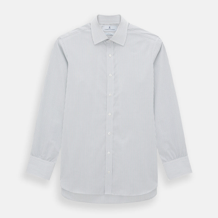 Forest Melange and Red Graph Check Mayfair Shirt