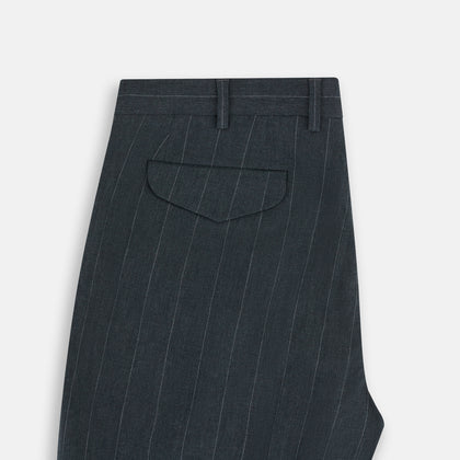 Forest Green Striped Edmund trousers Image 4