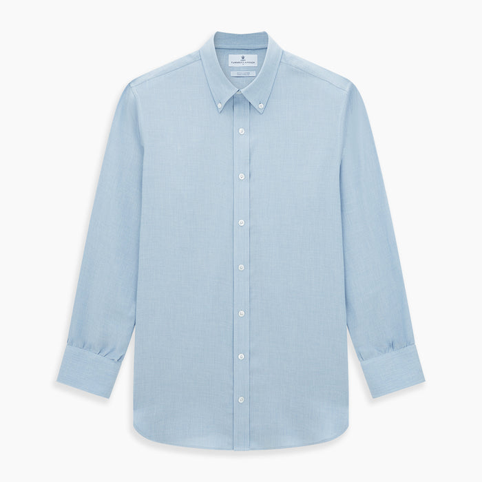 Pale Blue Cotton Cashmere Dorset Collar Richmond Shirt Image 6