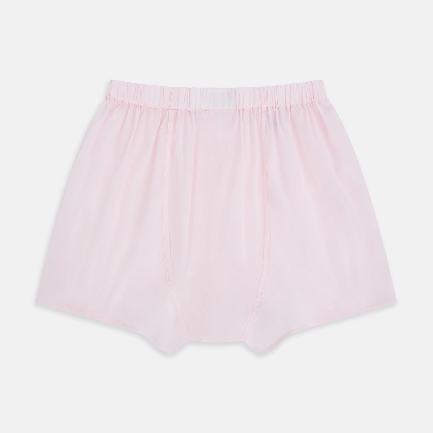 View 2 of product Plain Blush Godfrey Boxer Shorts by Turnbull & Asser, crafted from soft Italian cotton with an elastic waistband, knee-length, shown flat on a white background.