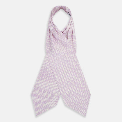 Lilac Flower Patterned Silk Cravat Image 1