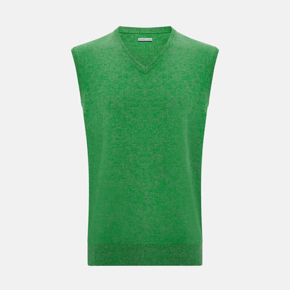 Fern Green V-neck Sleeveless Vest