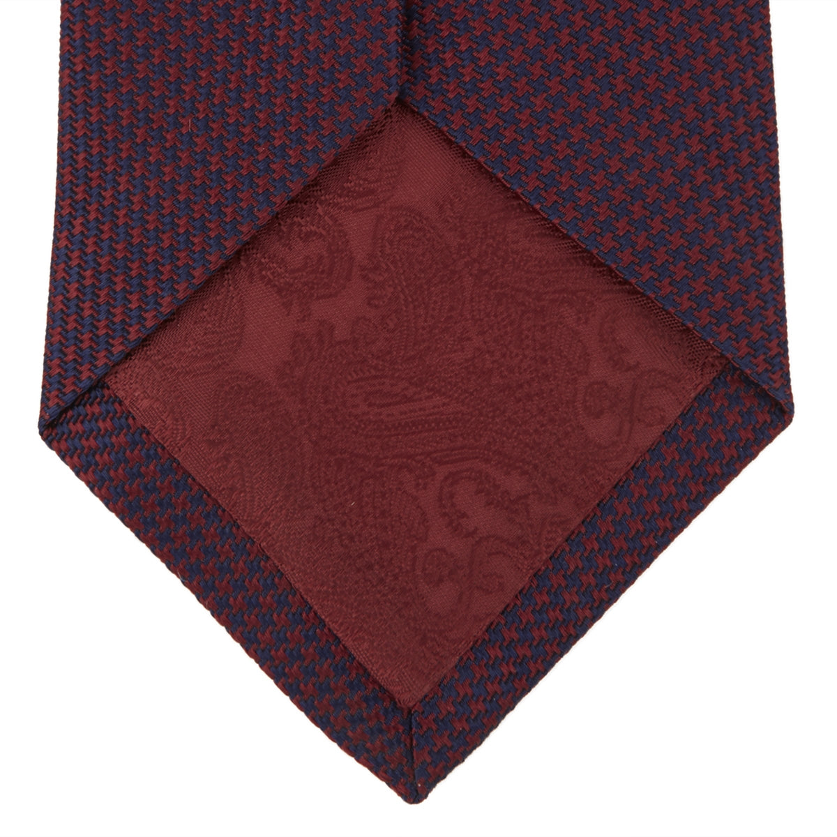 View 3 of product Burgundy Houndstooth-Silk Tie