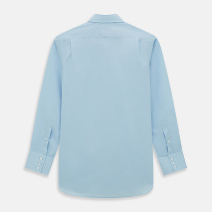 Light Blue Sea Island Quality Cotton Shirt with T&A Collar and 3-Button Cuffs Image 4