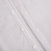 View 7 of product The Turnbull & Asser Red and Blue Double Stripe Westminster Shirt is a long-sleeved, button-up dress shirt with a formal collar, featuring narrow red and blue stripes on white, shown against a plain white background.