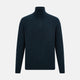 A dark green melange cashmere half-zip jumper by Turnbull & Asser, featuring a long-sleeve, mock neck design with a simple, classic look and no visible patterns or logos, displayed against a plain white background.