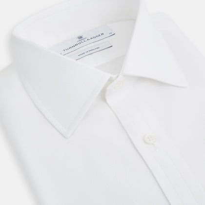 White Herringbone Mayfair Shirt Image 1
