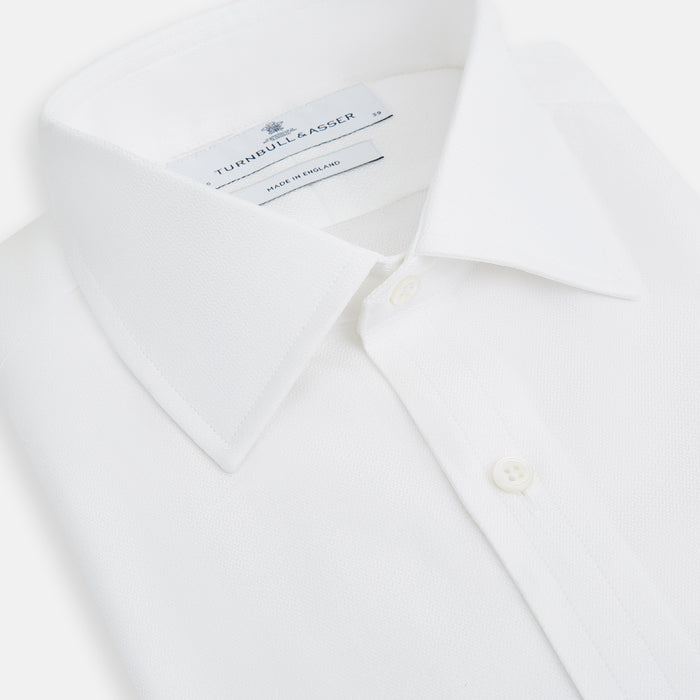 White Herringbone Mayfair Shirt Image 1