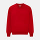 The Turnbull & Asser Red Fine Merino V-Neck Jumper, a classic long-sleeve knitwear piece, is shown on a white background.