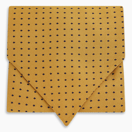 Navy and Yellow Micro Dot Silk Cravat Image 4